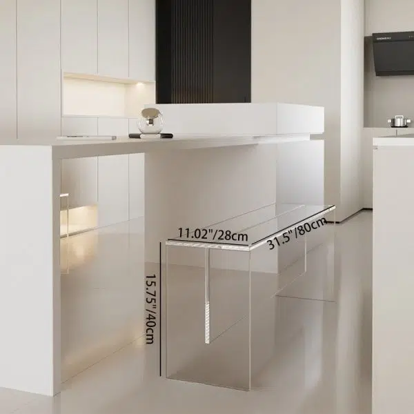 Modern Minimalist Rectangle Acrylic Leather Upholstered Bench For Entryways - Image 4