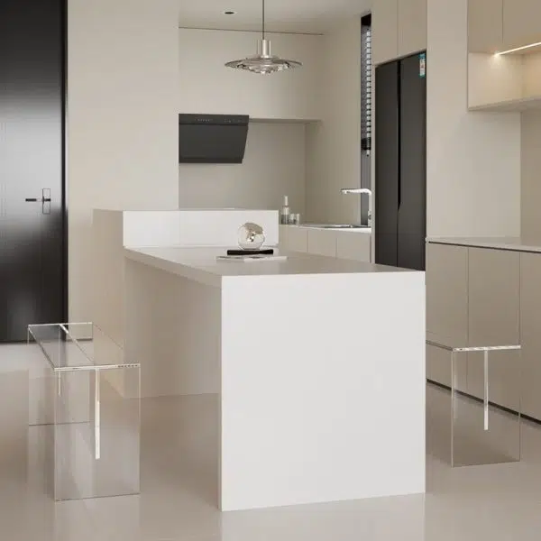 Modern Minimalist Rectangle Acrylic Leather Upholstered Bench For Entryways - Image 8