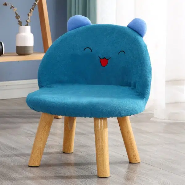 Contemporary Creative Smiley Face Cotton Linen Childlike Low Stool Backrest For Living Room - Image 3