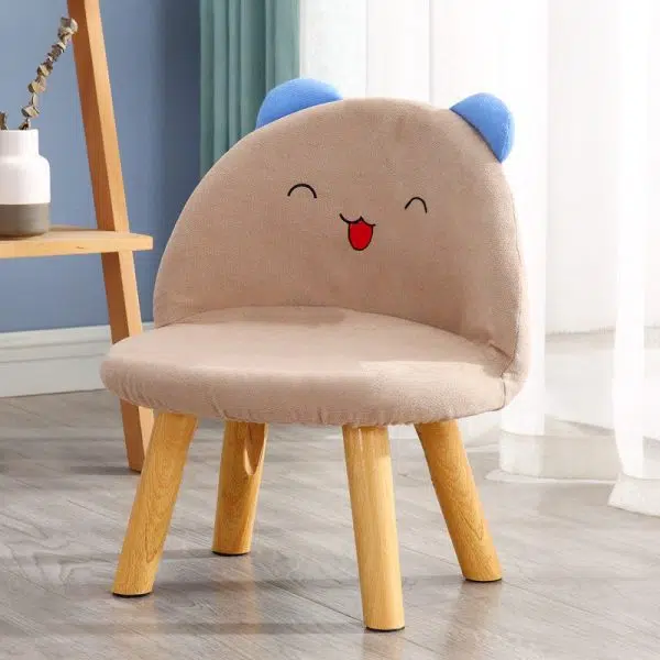 Contemporary Creative Smiley Face Cotton Linen Childlike Low Stool Backrest For Living Room - Image 7