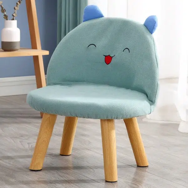 Contemporary Creative Smiley Face Cotton Linen Childlike Low Stool Backrest For Living Room - Image 8