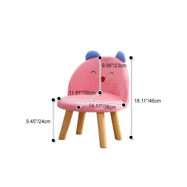 Contemporary Creative Smiley Face Cotton Linen Childlike Low Stool Backrest For Living Room - Image 4