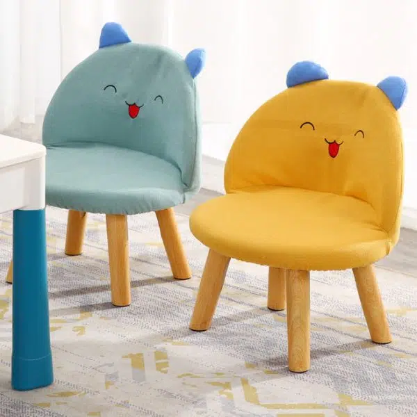 Contemporary Creative Smiley Face Cotton Linen Childlike Low Stool Backrest For Living Room - Image 11