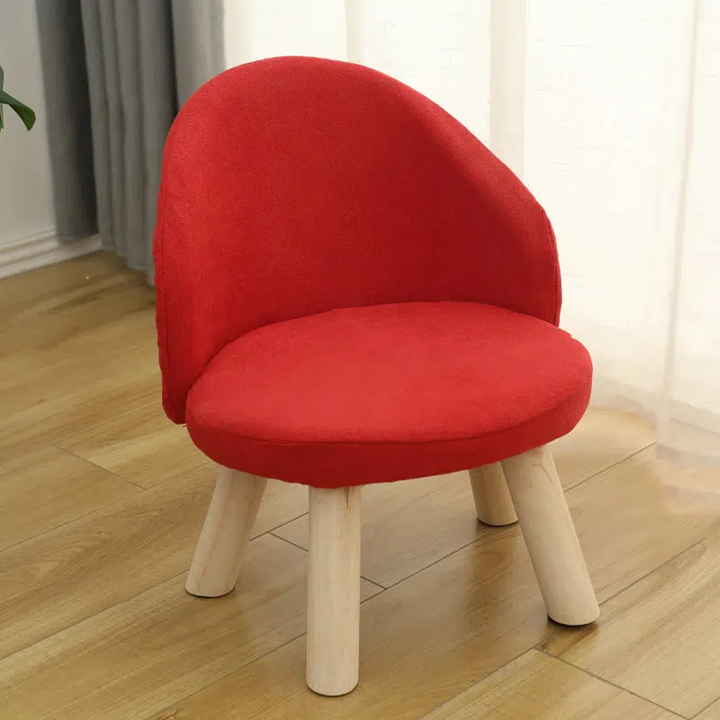 DFM-Chair-FL02839-1.jpg Contemporary Nordic Cotton Linen Upholstered Wood Legs Low Stool Backrest For Living Room - Image 1