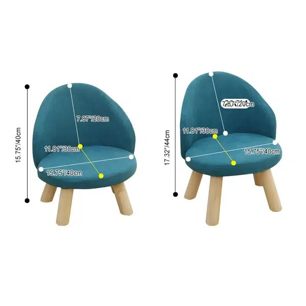 Contemporary Nordic Cotton Linen Upholstered Wood Legs Low Stool Backrest For Living Room - Image 4