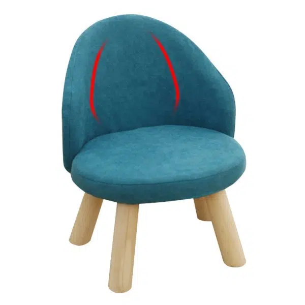 Contemporary Nordic Cotton Linen Upholstered Wood Legs Low Stool Backrest For Living Room - Image 22