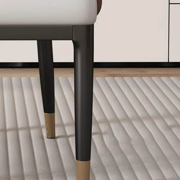 Contemporary Luxury Leather Upholstered Iron Legs Dining Chair Backrest Armrest For Dining Room - Image 8