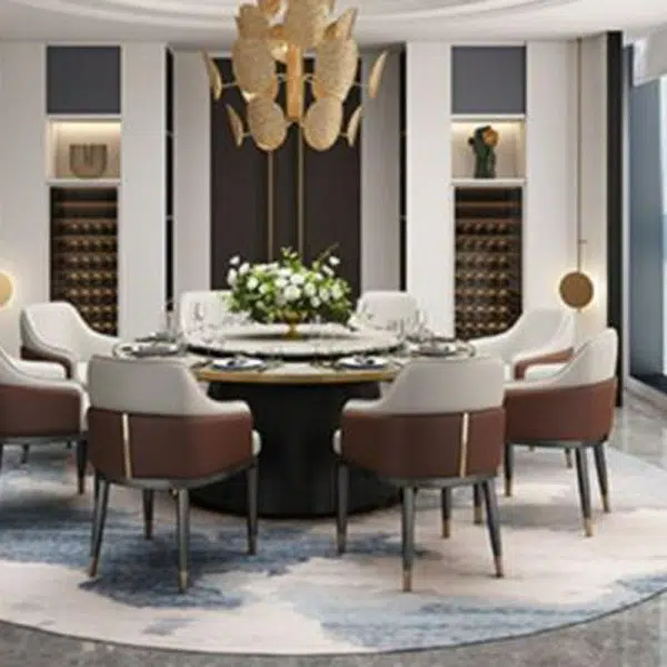 Contemporary Luxury Leather Upholstered Iron Legs Dining Chair Backrest Armrest For Dining Room - Image 13