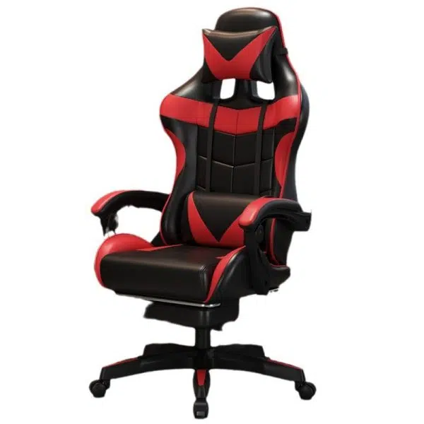 Modern Simplicity Leather Adjustable Swivel Gaming Chair High Back Armrest For Home Office - Image 13