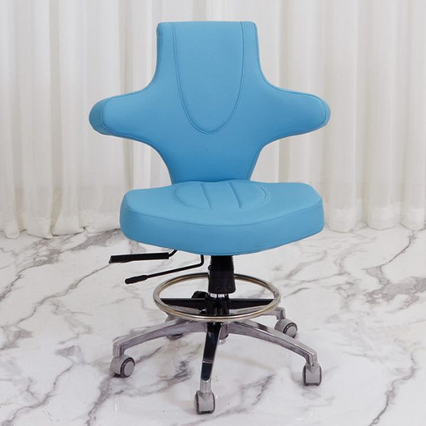 Contemporary Creative PU Leather Height Adjustable Swivel Bar Stool Wing Back For Living Room - Image 2