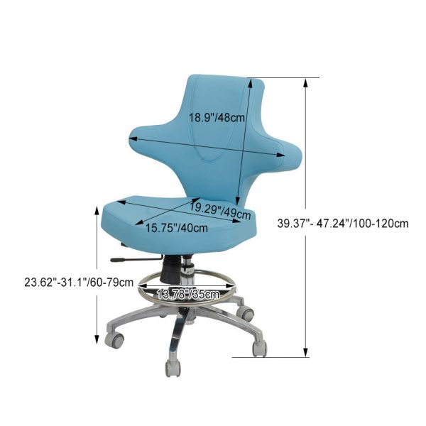 Contemporary Creative PU Leather Height Adjustable Swivel Bar Stool Wing Back For Living Room - Image 4