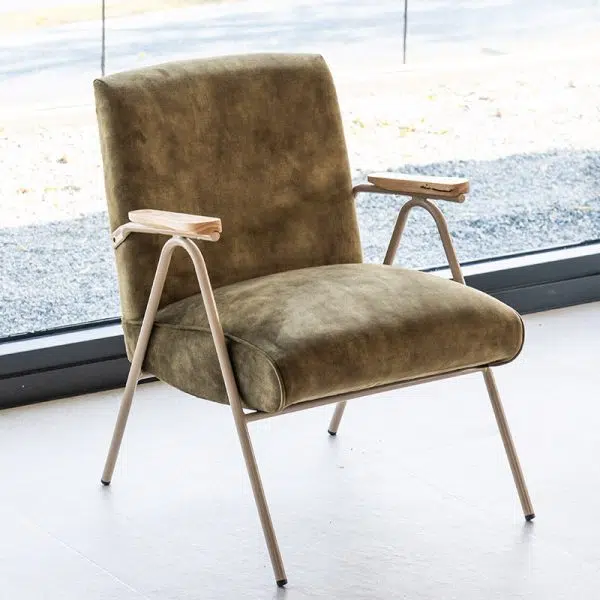 Traditional French Square Velvet Upholstered Iron V-Shaped Legs Accent Chair Backrest Armrest For Living Room - Image 12