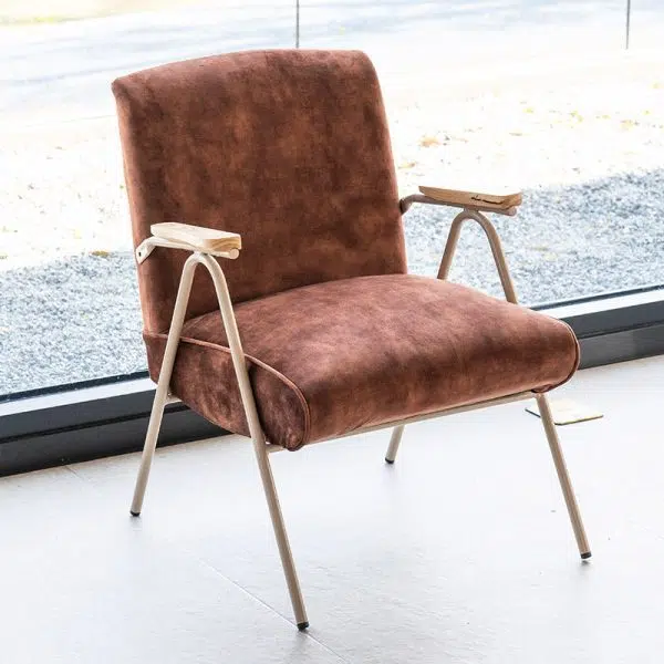 Traditional French Square Velvet Upholstered Iron V-Shaped Legs Accent Chair Backrest Armrest For Living Room - Image 11