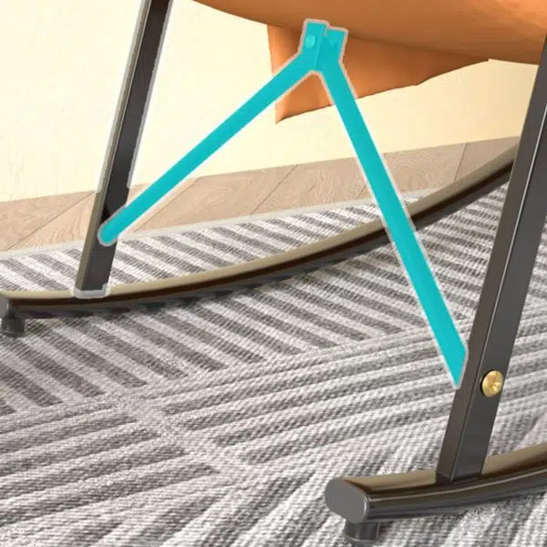 Contemporary Nordic Fabric Upholstered Arc Metal Frame Rocking Chair Backrest Armrest For Living Room - Image 10