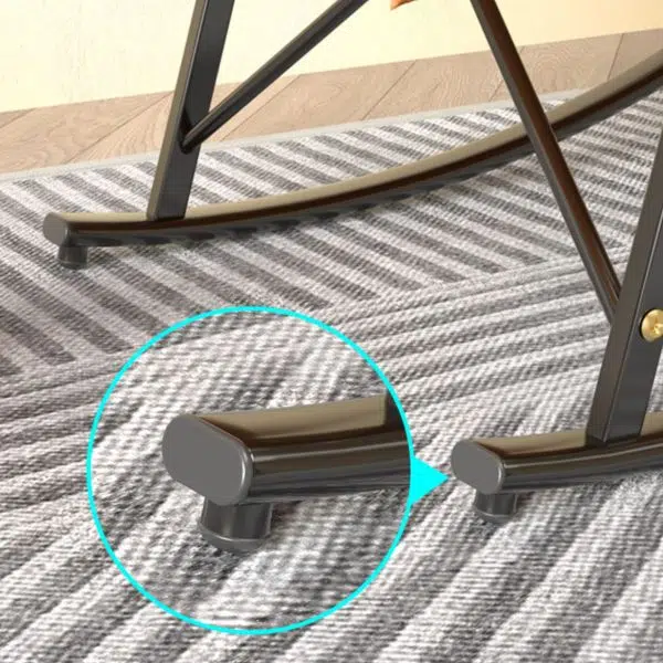 Contemporary Nordic Fabric Upholstered Arc Metal Frame Rocking Chair Backrest Armrest For Living Room - Image 11