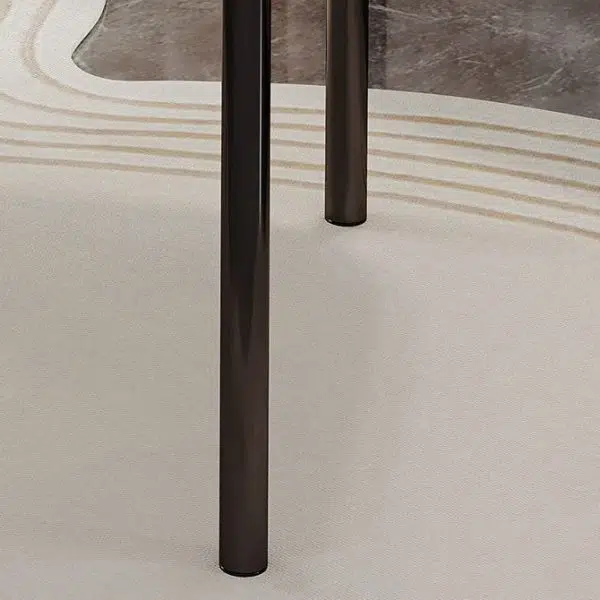 Contemporary Luxury Curved Leather Upholstered Iron Legs Vanity Stool For Bedroom - Image 9