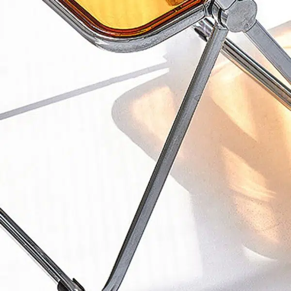 Contemporary Scandinavian Square Acrylic Foldable Dining Chair Backrest For Dining Room - Image 5