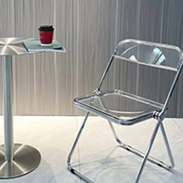 Contemporary Scandinavian Square Acrylic Foldable Dining Chair Backrest For Dining Room - Image 16