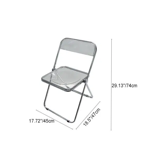 Contemporary Scandinavian Square Acrylic Foldable Dining Chair Backrest For Dining Room - Image 4