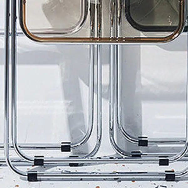 Contemporary Scandinavian Square Acrylic Foldable Dining Chair Backrest For Dining Room - Image 8