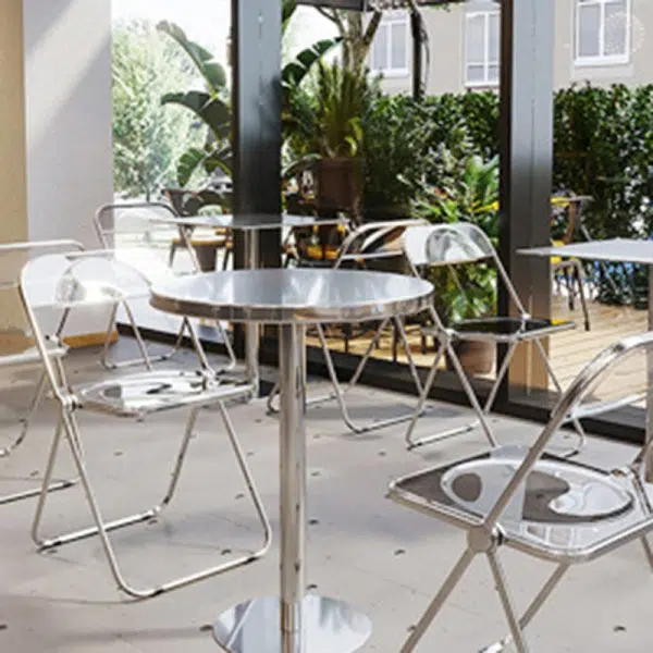 Contemporary Scandinavian Square Acrylic Foldable Dining Chair Backrest For Dining Room - Image 10