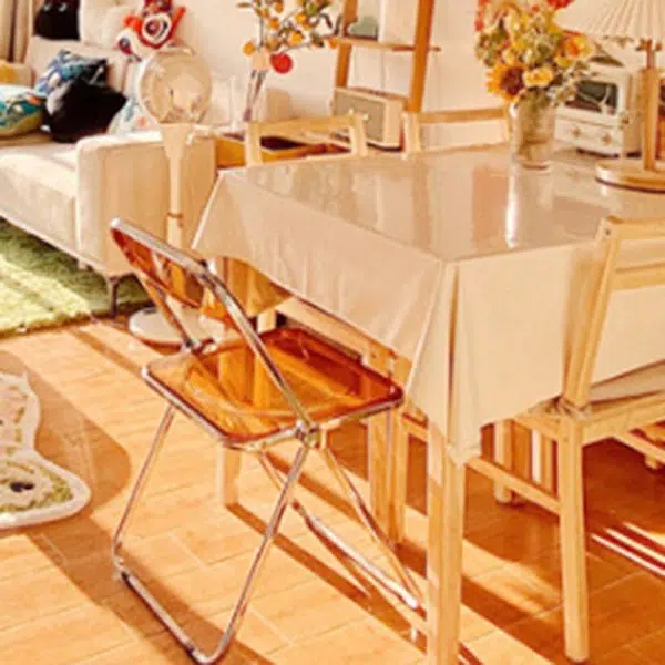 Contemporary Scandinavian Square Acrylic Foldable Dining Chair Backrest For Dining Room - Image 11