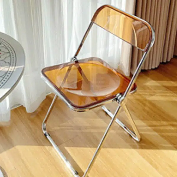 Contemporary Scandinavian Square Acrylic Foldable Dining Chair Backrest For Dining Room - Image 13