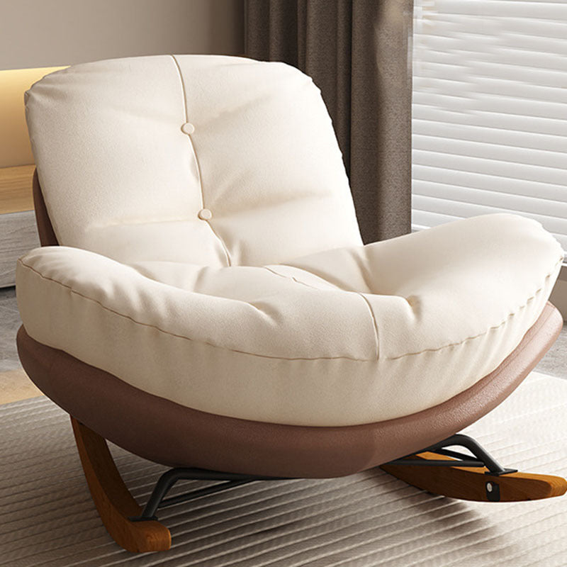 DFM-Chair-FL02912-1-541b145f-fc43-425b-ac86-b82384427fa8.jpg Contemporary Nordic Arc Velvet Upholstered Rocking Chair Backrest For Living Room - Image 1