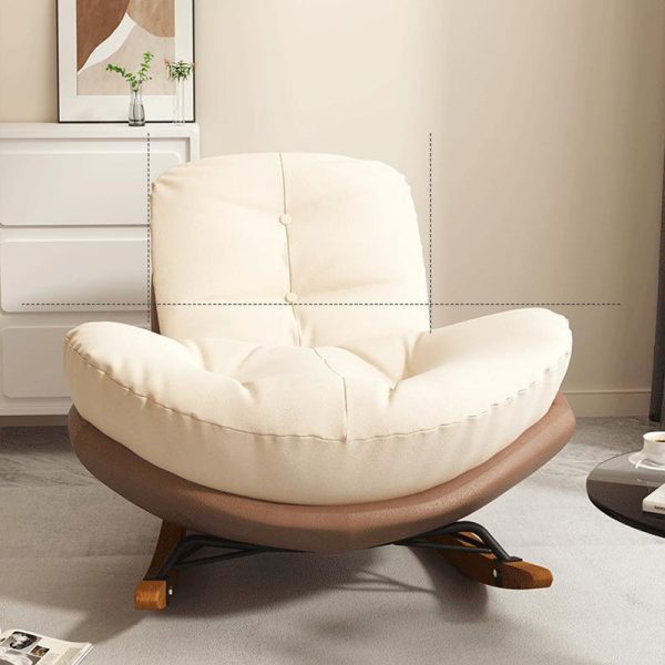 Contemporary Nordic Arc Velvet Upholstered Rocking Chair Backrest For Living Room - Image 19