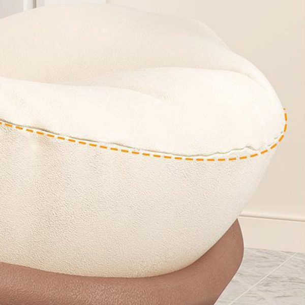 Contemporary Nordic Arc Velvet Upholstered Rocking Chair Backrest For Living Room - Image 7