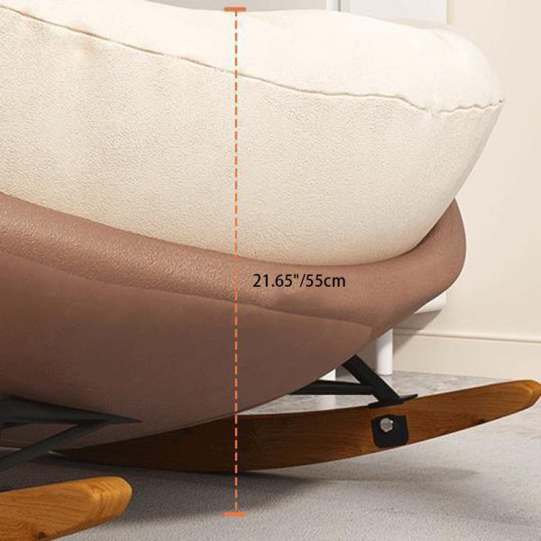 Contemporary Nordic Arc Velvet Upholstered Rocking Chair Backrest For Living Room - Image 9
