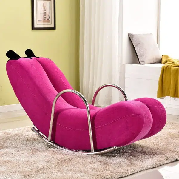 Contemporary Creative Banana PU Leather Upholstered Recliner Backrest Armrest For Living Room - Image 13