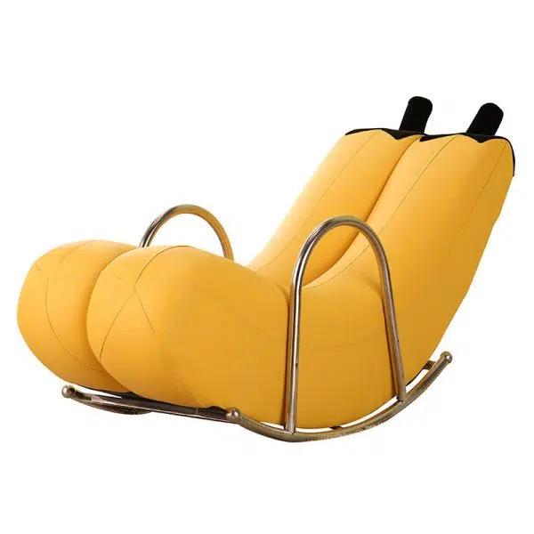 Contemporary Creative Banana PU Leather Upholstered Recliner Backrest Armrest For Living Room - Image 15