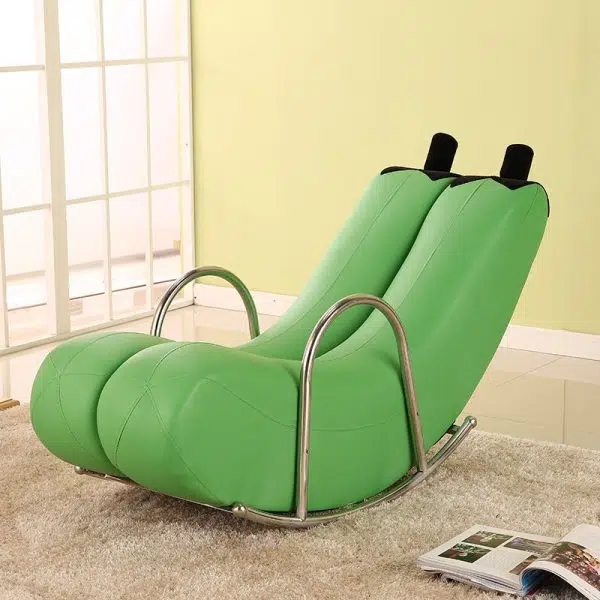 Contemporary Creative Banana PU Leather Upholstered Recliner Backrest Armrest For Living Room - Image 3