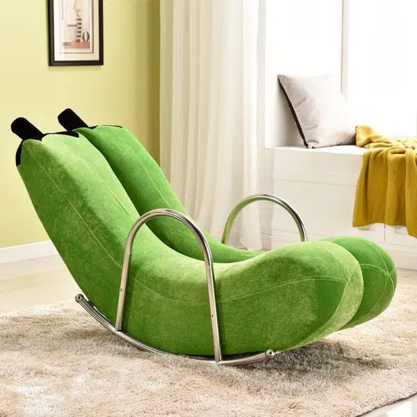 Contemporary Creative Banana PU Leather Upholstered Recliner Backrest Armrest For Living Room - Image 11