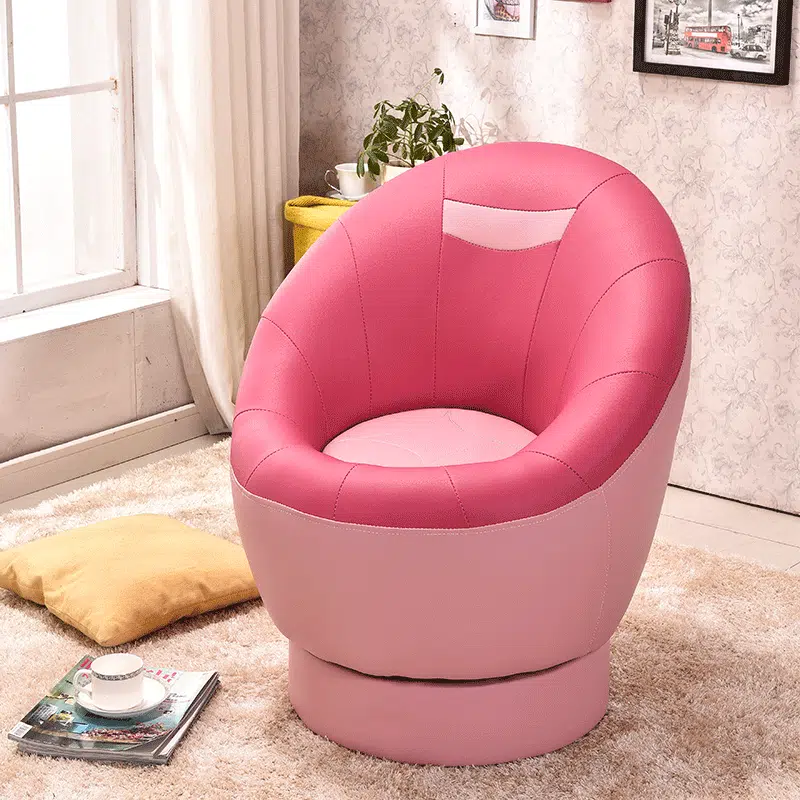 DFM-Chair-FL02916-1.gif Contemporary Scandinavian Oval Leather Upholstered Swivel Accent Chair Backrest For Living Room - Image 1