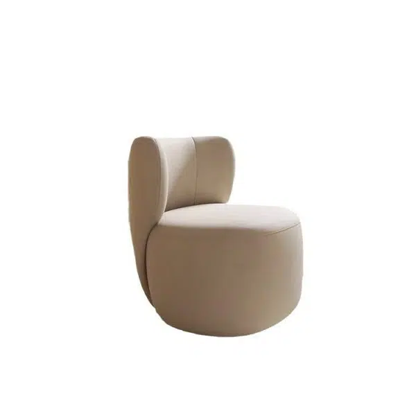 Contemporary Scandinavian Curved Frosted Velvet Upholstered Swivel Accent Chair Wing Back For Living Room - Image 17