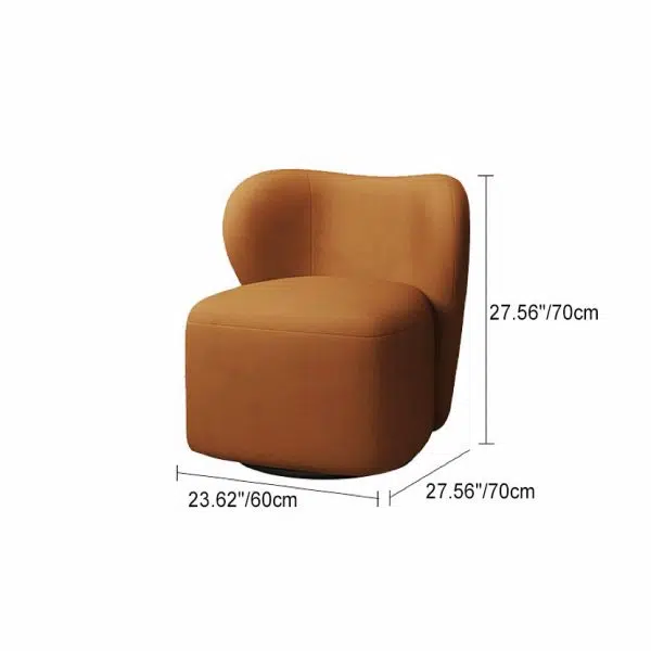 Contemporary Scandinavian Curved Frosted Velvet Upholstered Swivel Accent Chair Wing Back For Living Room - Image 4
