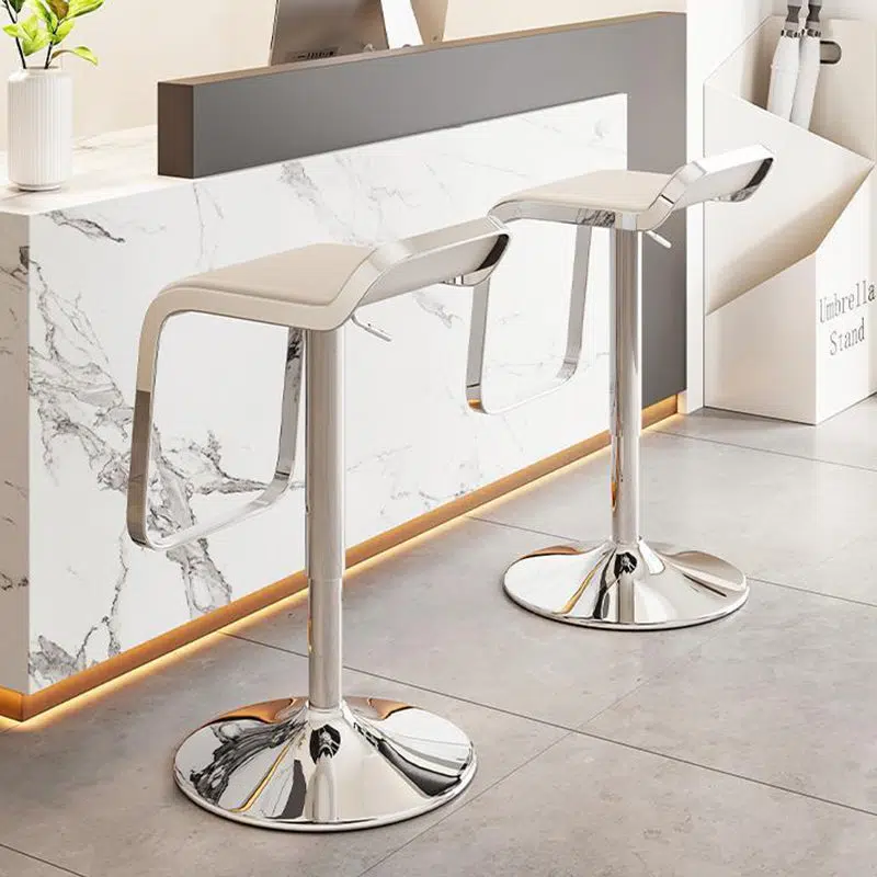 DFM-Chair-FL03778-21.jpg Contemporary Scandinavian Square PU Leather Bar Stool Low Back Footrest For Dining Room - Image 1