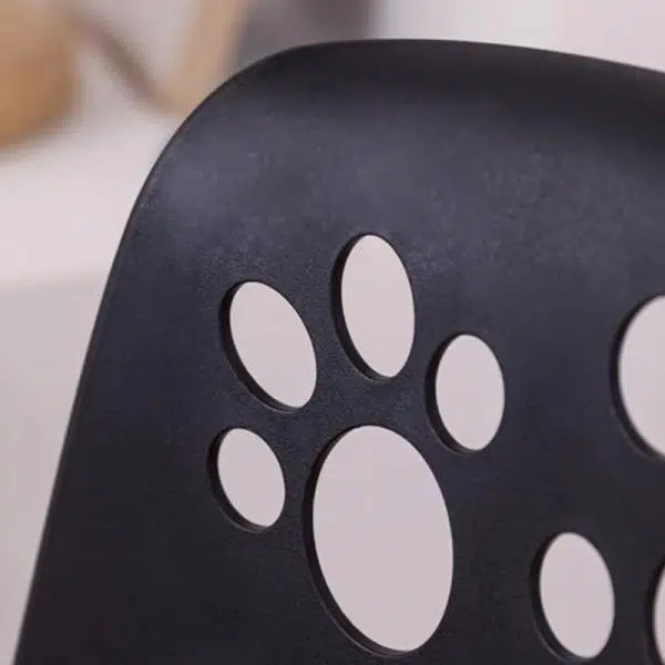 Contemporary Scandinavian Curved PU Leather Plastic Height Adjustable Swivel Bar Stool Cat Paw Back Footrest For Dining Room - Image 6