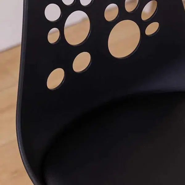 Contemporary Scandinavian Curved PU Leather Plastic Height Adjustable Swivel Bar Stool Cat Paw Back Footrest For Dining Room - Image 8