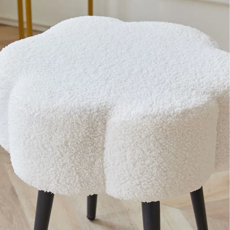 DFM-Chair-FL03821-13.jpg Contemporary Creative Cloud Shape Lambswool Carbon Steel Frame Low Stool For Bedroom - Image 6