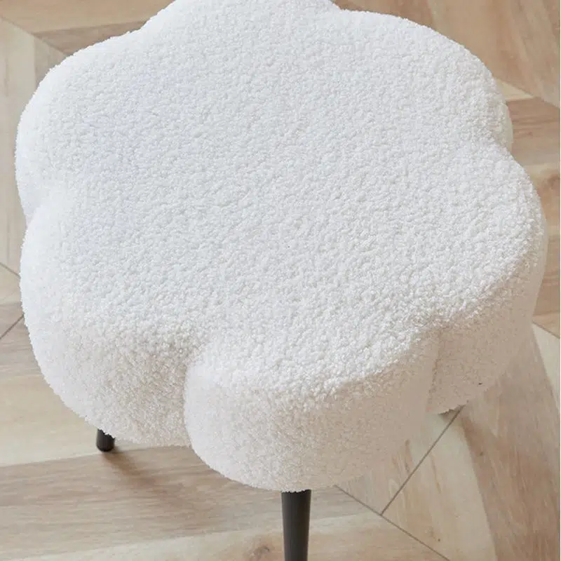 DFM-Chair-FL03821-14.jpg Contemporary Creative Cloud Shape Lambswool Carbon Steel Frame Low Stool For Bedroom - Image 5