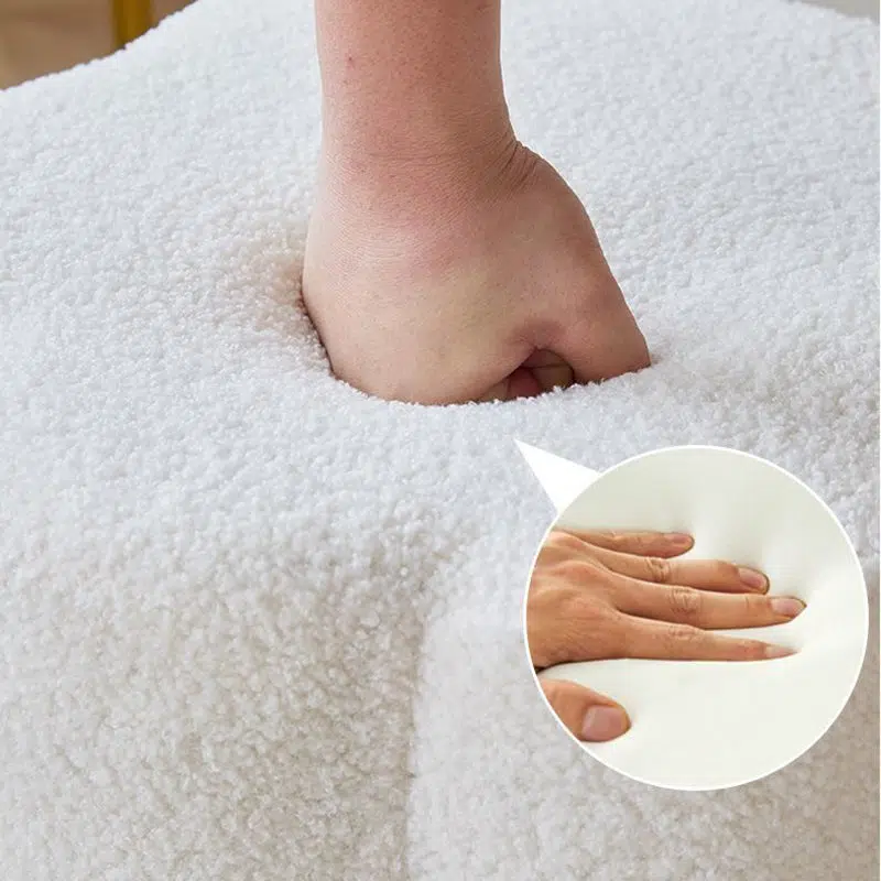 DFM-Chair-FL03821-15.jpg Contemporary Creative Cloud Shape Lambswool Carbon Steel Frame Low Stool For Bedroom - Image 7