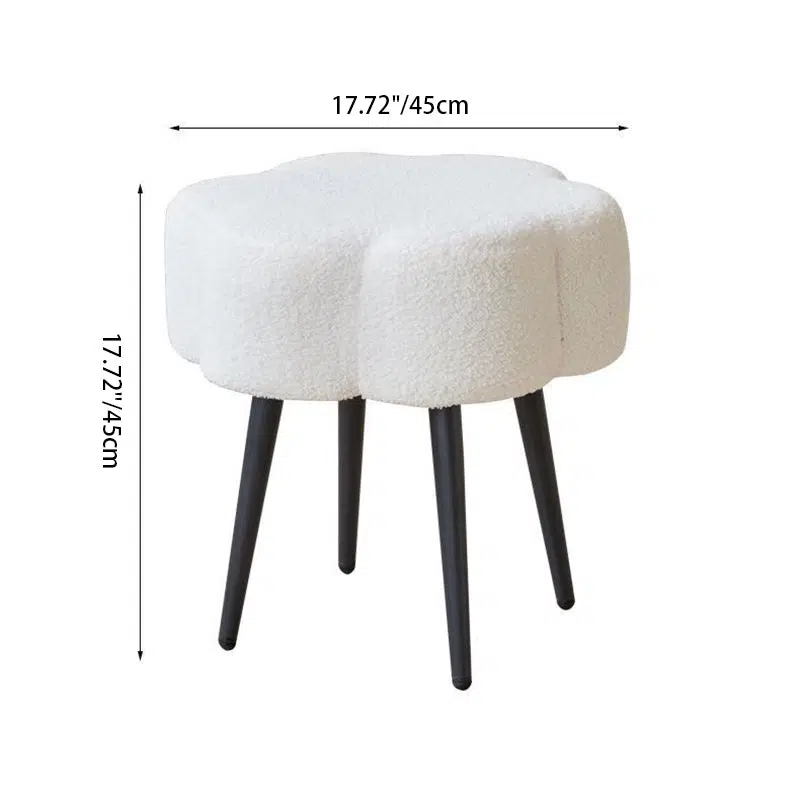 DFM-Chair-FL03821-18.jpg Contemporary Creative Cloud Shape Lambswool Carbon Steel Frame Low Stool For Bedroom - Image 4