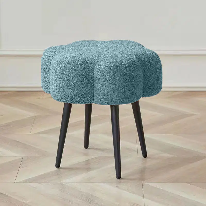 DFM-Chair-FL03821-5.jpg Contemporary Creative Cloud Shape Lambswool Carbon Steel Frame Low Stool For Bedroom - Image 11