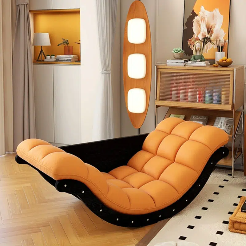 DFM-Chair-FL03838-3-a38a2118-44a9-4249-a6b3-a6751ff7ba7c.jpg Contemporary Nordic Curved Fabric Upholstered Wood Recliner For Living Room - Image 1