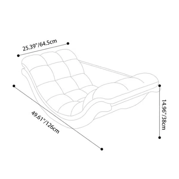 Contemporary Nordic Curved Fabric Upholstered Wood Recliner For Living Room - Image 4