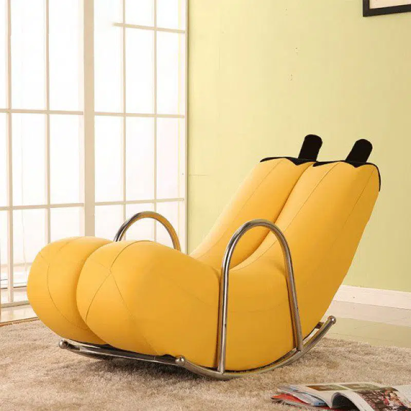 DFM-Chair-FL03848-2.jpg Contemporary Nordic PU Leather Stainless Steel Banana Recliner Backrest For Living Room - Image 1