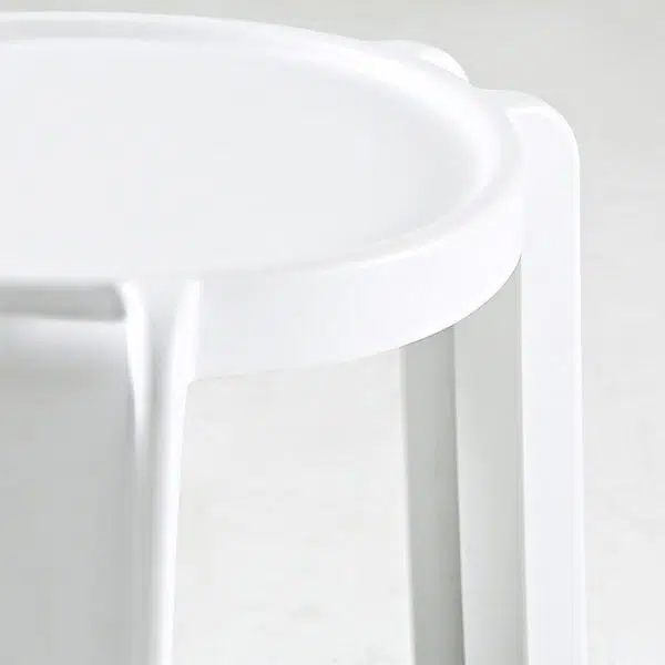 Contemporary Scandinavian PC Geometry Round Stackable Low Stool For Bedroom - Image 7